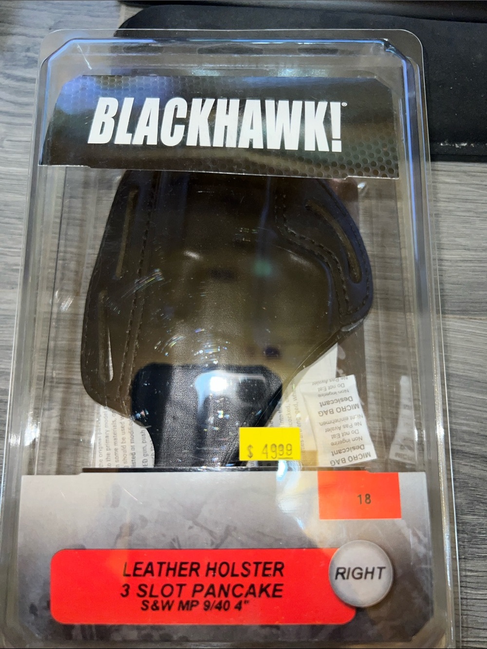 BLACKHAWK! Leather 3-Slot Pancake Right-Hand Holster — Black New in Box